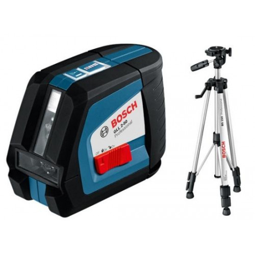 Kryžminių linijų lazeris su stovu Bosch GLL 2-50 + stovas BS 150 Professional